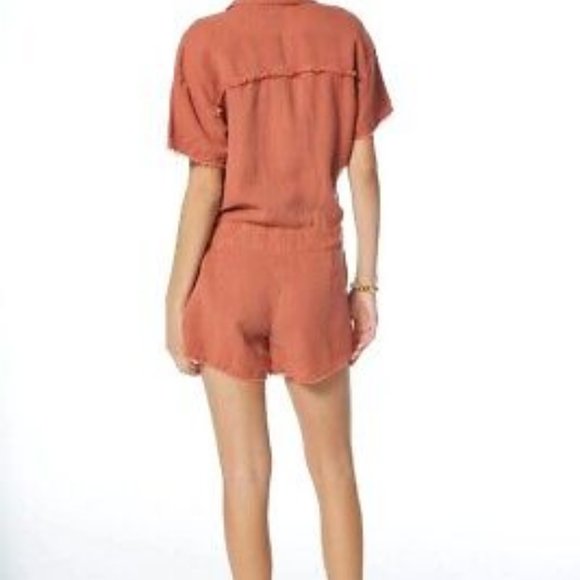 Rust colored short jumper raw edges young fabulous broke sz L Anthropologie - Picture 2 of 2